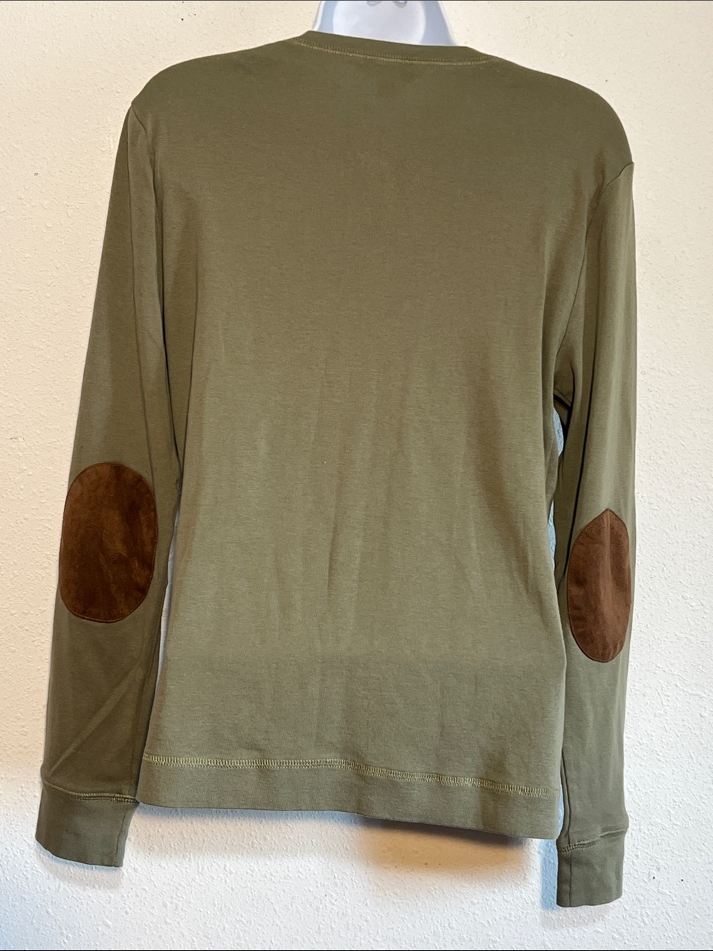 Ralph Lauren Olive Green Long-Sleeve Top with Brown Shoulder Tab size XL - Picture 4 of 12